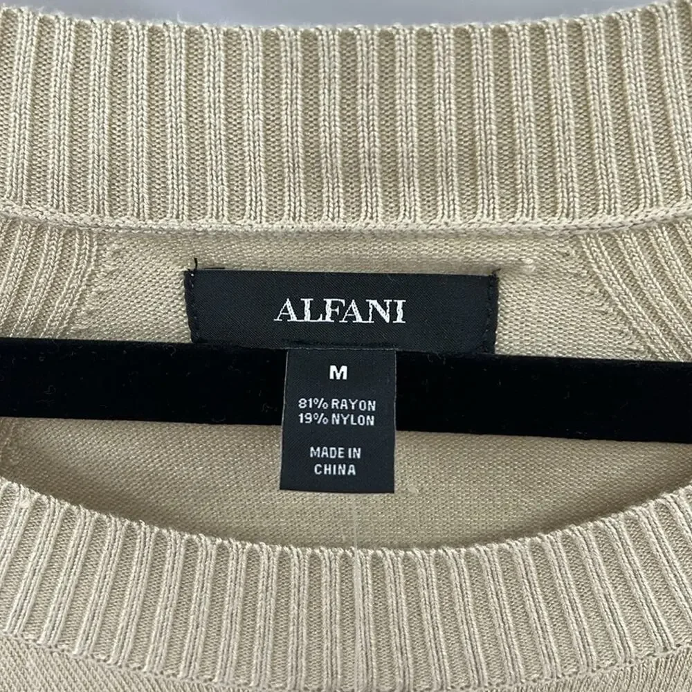 Alfani Men's Knit Sweater - Pale Khaki - Medium - New with tags